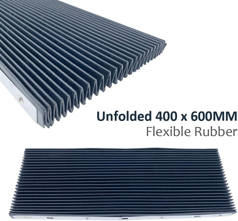 Bestopper Flexible Accordion Cover 15.75" X 23.62" Mill Rubber Dust Cover Accordion Way Retractable Shield Guard (Unfolded 400 * 600 * 7.5mm) for CNC Bridgeport Milling Machine - Image 2